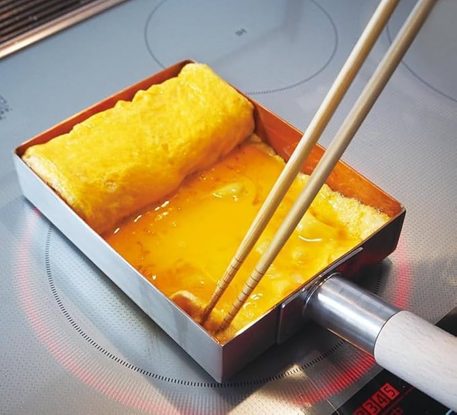 未使用　堺一文字光秀　銅　玉子焼き　卵焼き器　内径約168×約210×約30ｍｍ 堺一文字光秀特選 銅玉子焼き